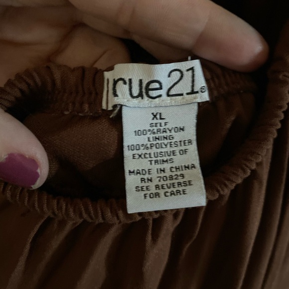 Beautiful Women's Boho Brown Sleeveless Maxi Dress with Lace Detail - rue21 - Picture 7 of 7